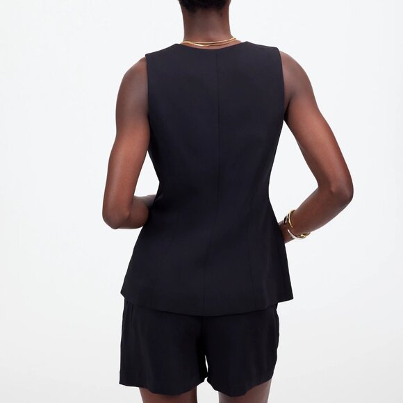 Madewell Cutaway Long Vest - NWT (4, Black) - Picture 3 of 12